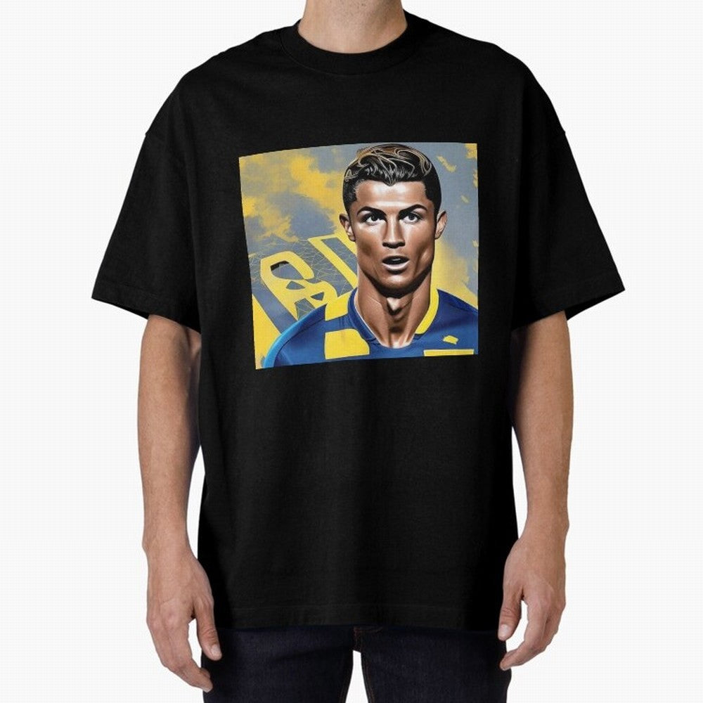 Ronaldo al nassr Oversized T-Shirt Relive FIFA World Cup 2026 for Fans of Haaland and France, Bringing Retro Football Energy, Iconic Rivalries, Trophy Chase Drama and Stadium Atmosphere; Great for Supporters Who Love Legendary Players, National