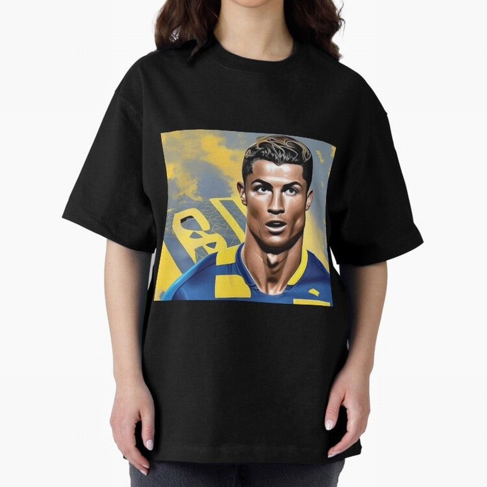 Ronaldo al nassr Oversized T-Shirt Relive FIFA World Cup 2026 for Fans of Haaland and France, Bringing Retro Football Energy, Iconic Rivalries, Trophy Chase Drama and Stadium Atmosphere; Great for Supporters Who Love Legendary Players, National