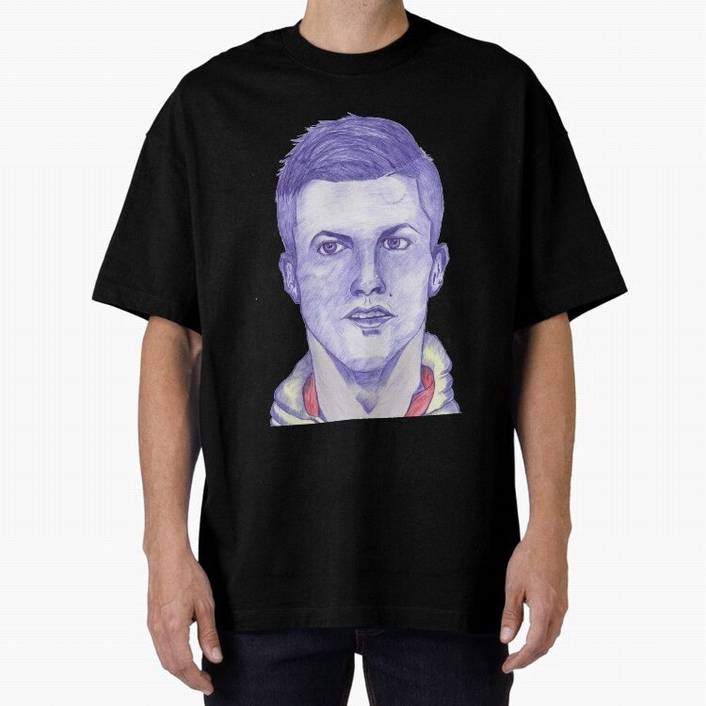 C-Ronaldo portrait drawing Oversized T-Shirt Bring Trophy Dreams to the FIFA World Cup 2026 Group Stage Journey through Haaland Highlights, England and Germany Pride, Game Day Rituals, Football Legends, Country Pride and the Road to the Final;