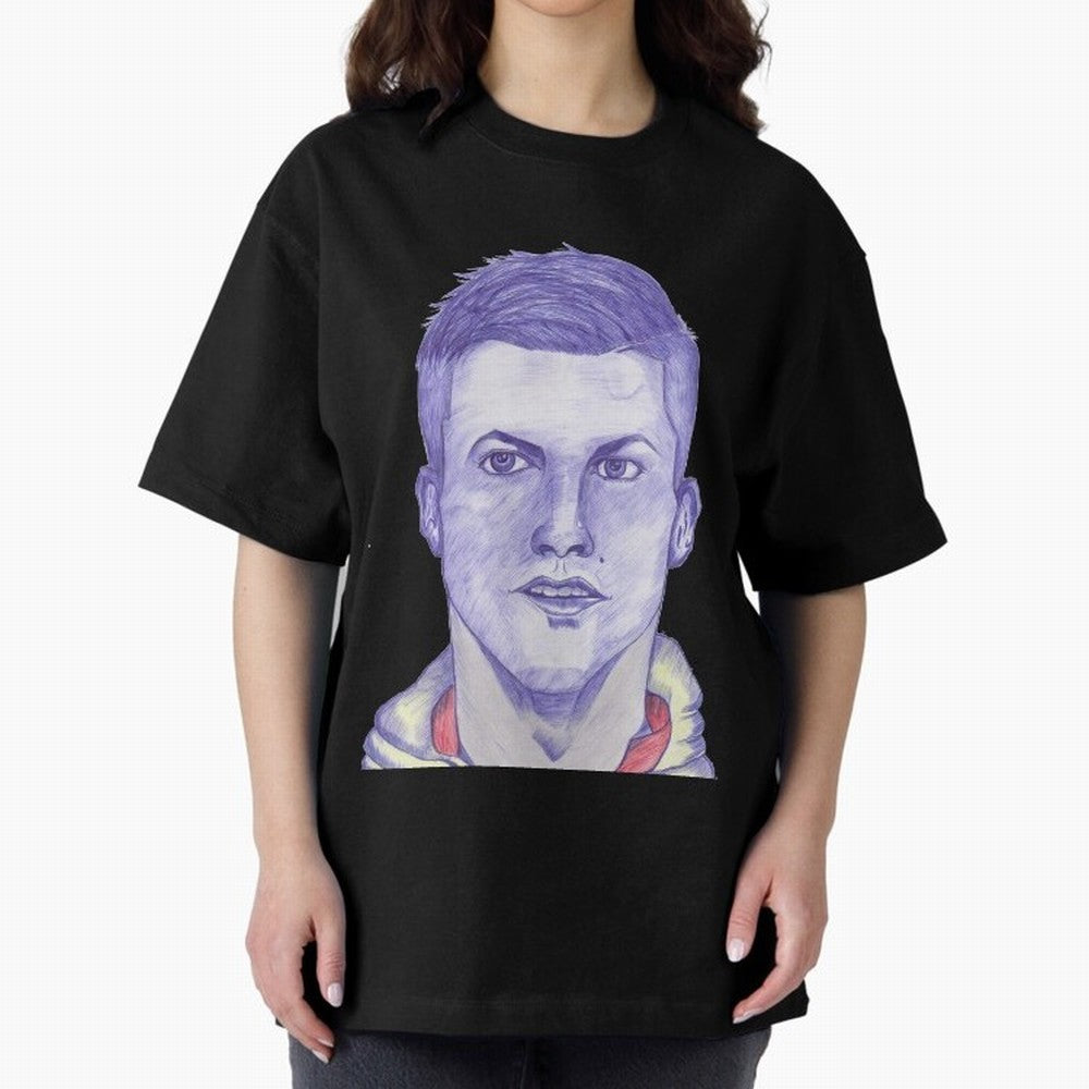 C-Ronaldo portrait drawing Oversized T-Shirt Bring Trophy Dreams to the FIFA World Cup 2026 Group Stage Journey through Haaland Highlights, England and Germany Pride, Game Day Rituals, Football Legends, Country Pride and the Road to the Final;
