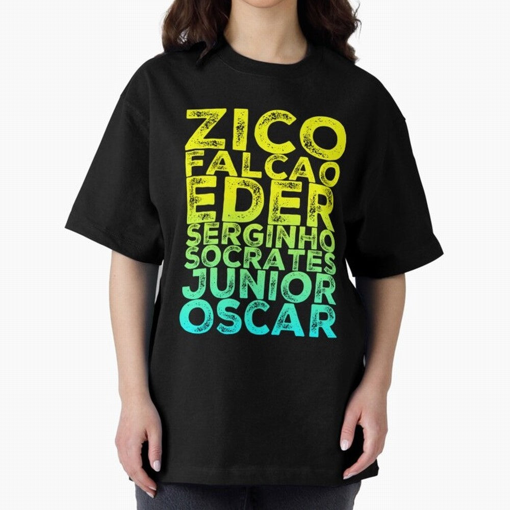 Brazil 1982 zico socrates eder best team never to win world cup79 Oversized T-Shirt Carry FIFA World Cup 2026 Group Stage Spirit, Featuring Argentina, France and Brazil, Mbappe, Fan Favorite Moments, National Team Passion, Big Match Drama and