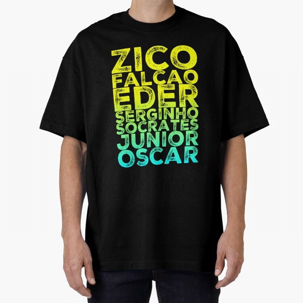 Brazil 1982 zico socrates eder best team never to win world cup79 Oversized T-Shirt Carry FIFA World Cup 2026 Group Stage Spirit, Featuring Argentina, France and Brazil, Mbappe, Fan Favorite Moments, National Team Passion, Big Match Drama and