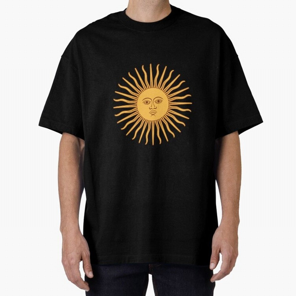 Argentina's Sun Oversized T-Shirt Spotlight the FIFA World Cup 2026 USA Canada Mexico Journey through Messi and Cristiano Ronaldo Highlights, Brazil Pride, Goal Celebration Energy, Supporter Heritage, Football Icons and Worldwide Tournament Joy;