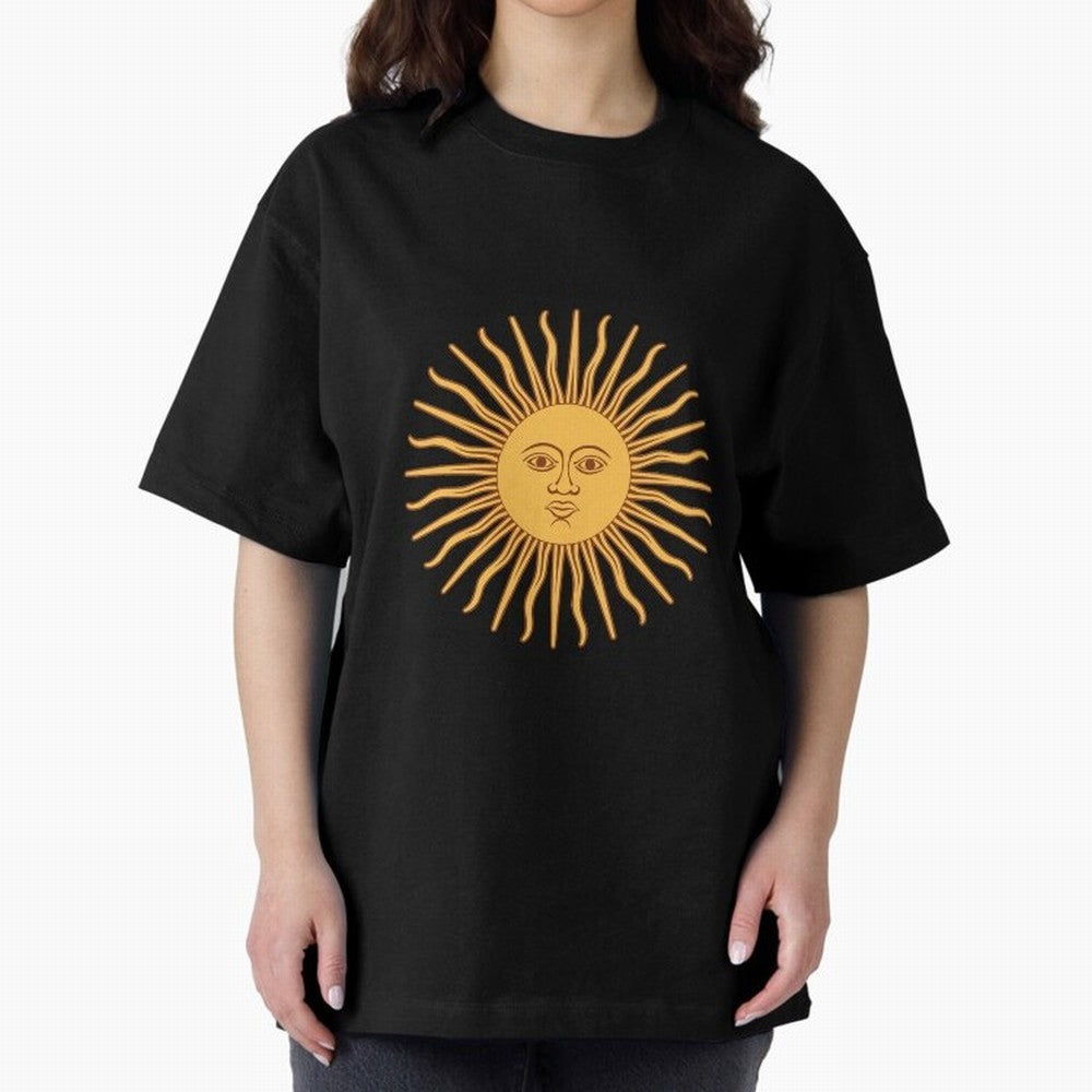 Argentina's Sun Oversized T-Shirt Spotlight the FIFA World Cup 2026 USA Canada Mexico Journey through Messi and Cristiano Ronaldo Highlights, Brazil Pride, Goal Celebration Energy, Supporter Heritage, Football Icons and Worldwide Tournament Joy;