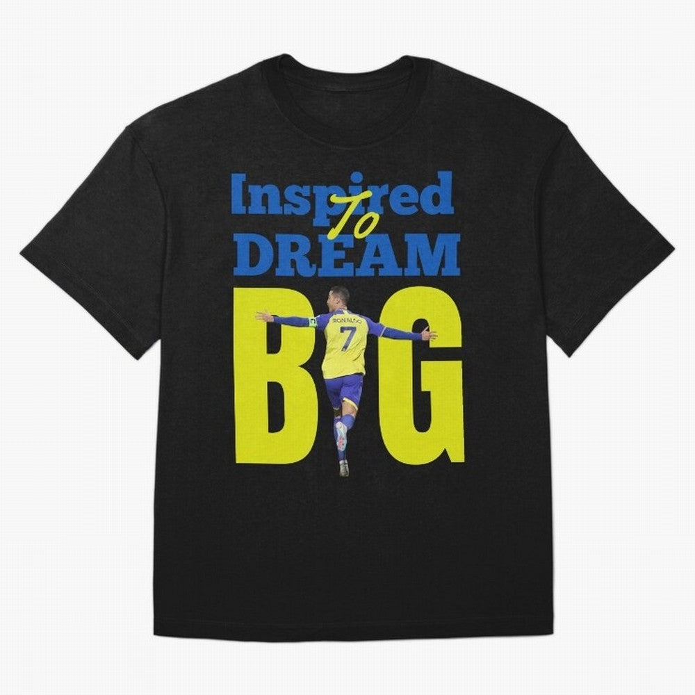 Inspired To Dream Big Oversized T-Shirt Bring a Champion Mindset to FIFA World Cup 2026 Group Stage for Fans of Cristiano Ronaldo and Brazil, Portugal and Argentina, Bringing Football Festival Excitement, Trophy Ambitions, Country Rivalries and