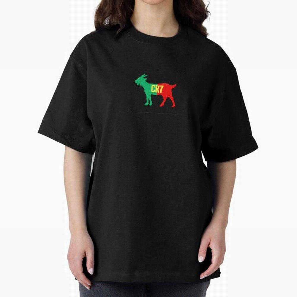 CR7 GOAT - Cristiano Ronaldo Oversized T-Shirt Bring World Football Passion into FIFA World Cup 2026 USA Canada Mexico for Fans of Cristiano Ronaldo, Haaland and CR7 and Argentina and Brazil, Bringing Vintage Soccer Flavor, Modern Football Stars,