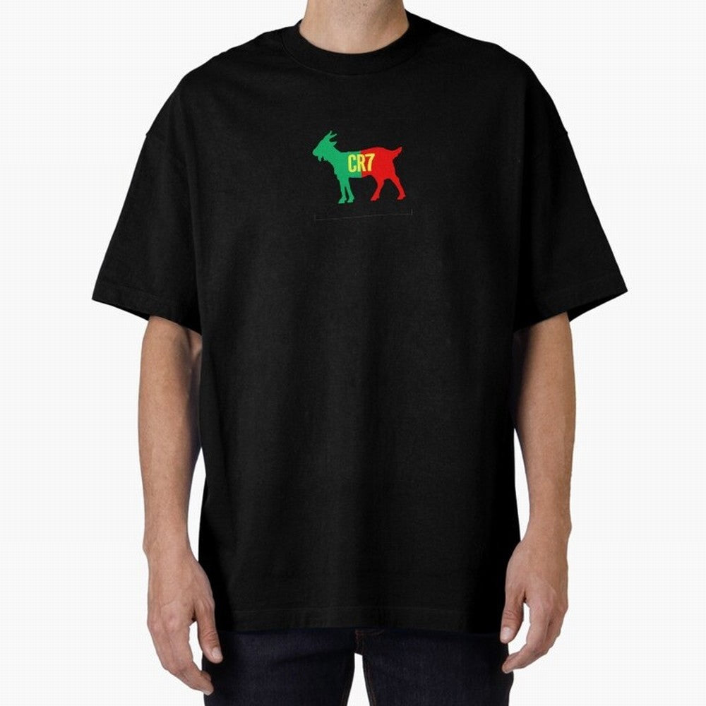 CR7 GOAT - Cristiano Ronaldo Oversized T-Shirt Bring World Football Passion into FIFA World Cup 2026 USA Canada Mexico for Fans of Cristiano Ronaldo, Haaland and CR7 and Argentina and Brazil, Bringing Vintage Soccer Flavor, Modern Football Stars,