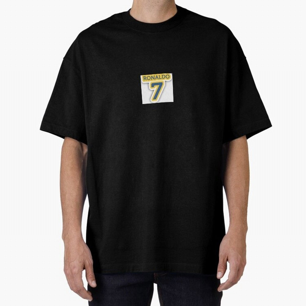 Ronaldo sticker Oversized T-Shirt Celebrate Football Heritage in FIFA World Cup 2026 Group Stage Spirit, Filled with Brazil, Haaland and Mbappe, Match Day Excitement, Supporter Culture, Golden Goals and Global Football Passion; Ideal for Football