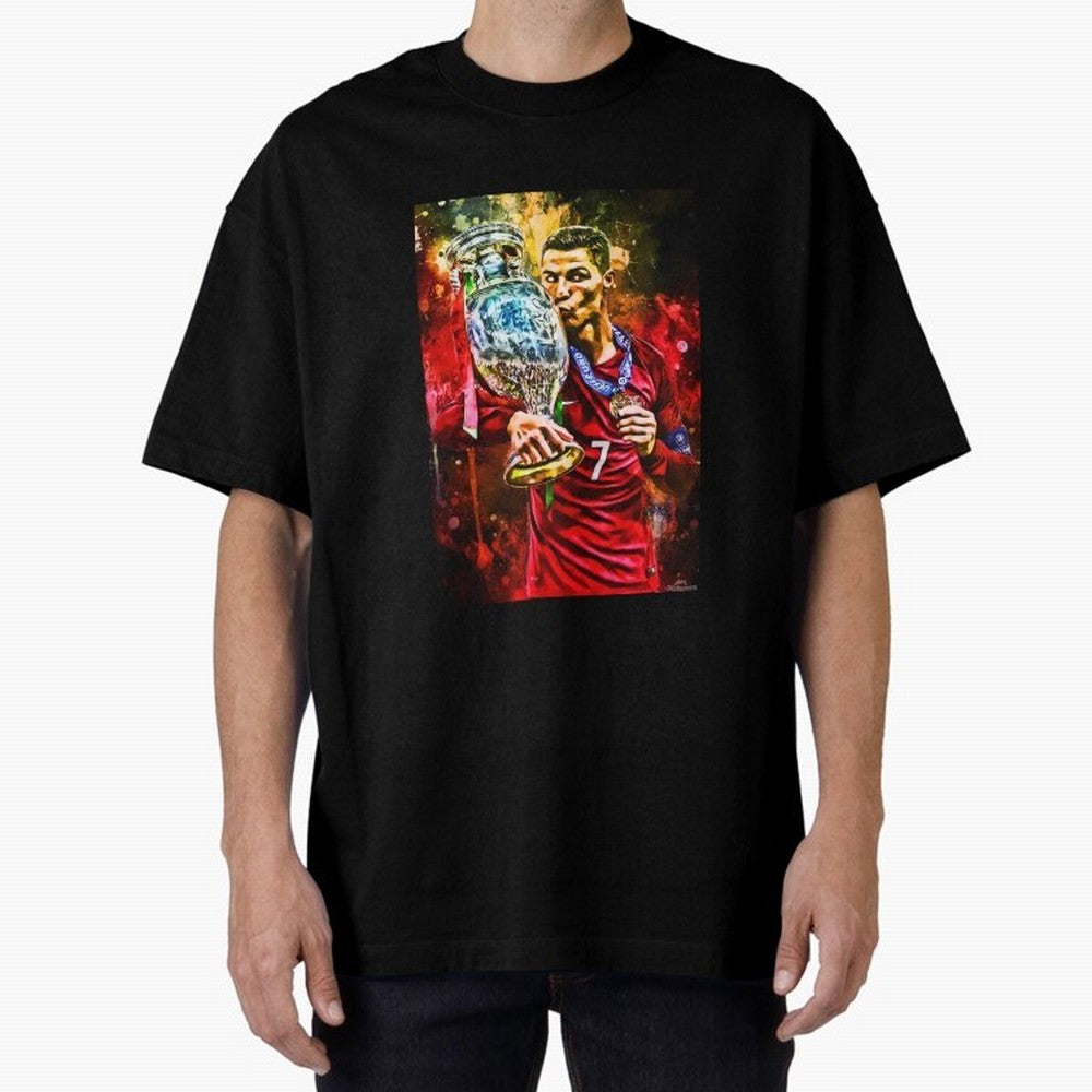 Christiano Ronaldo Oversized T-Shirt Join Supporters Worldwide for FIFA World Cup 2026 Spirit, Celebrating Argentina, Cristiano Ronaldo, Haaland and CR7, Vintage Soccer Flavor, Modern Football Stars, National Flags and Final Night Emotion; Ideal