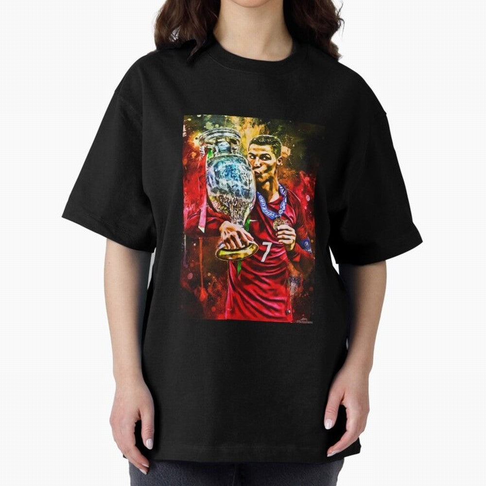 Christiano Ronaldo Oversized T-Shirt Join Supporters Worldwide for FIFA World Cup 2026 Spirit, Celebrating Argentina, Cristiano Ronaldo, Haaland and CR7, Vintage Soccer Flavor, Modern Football Stars, National Flags and Final Night Emotion; Ideal