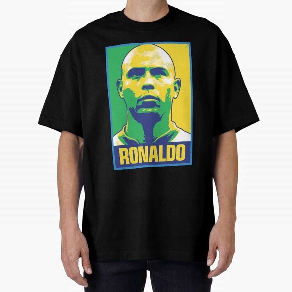 Ronaldo - BRAZIL Oversized T-Shirt Represent FIFA World Cup 2026 USA Canada Mexico Featuring Neymar, Haaland and Cristiano Ronaldo, France and Portugal Energy, Fan Favorite Moments, National Team Passion, Big Match Drama and Soccer History; Built