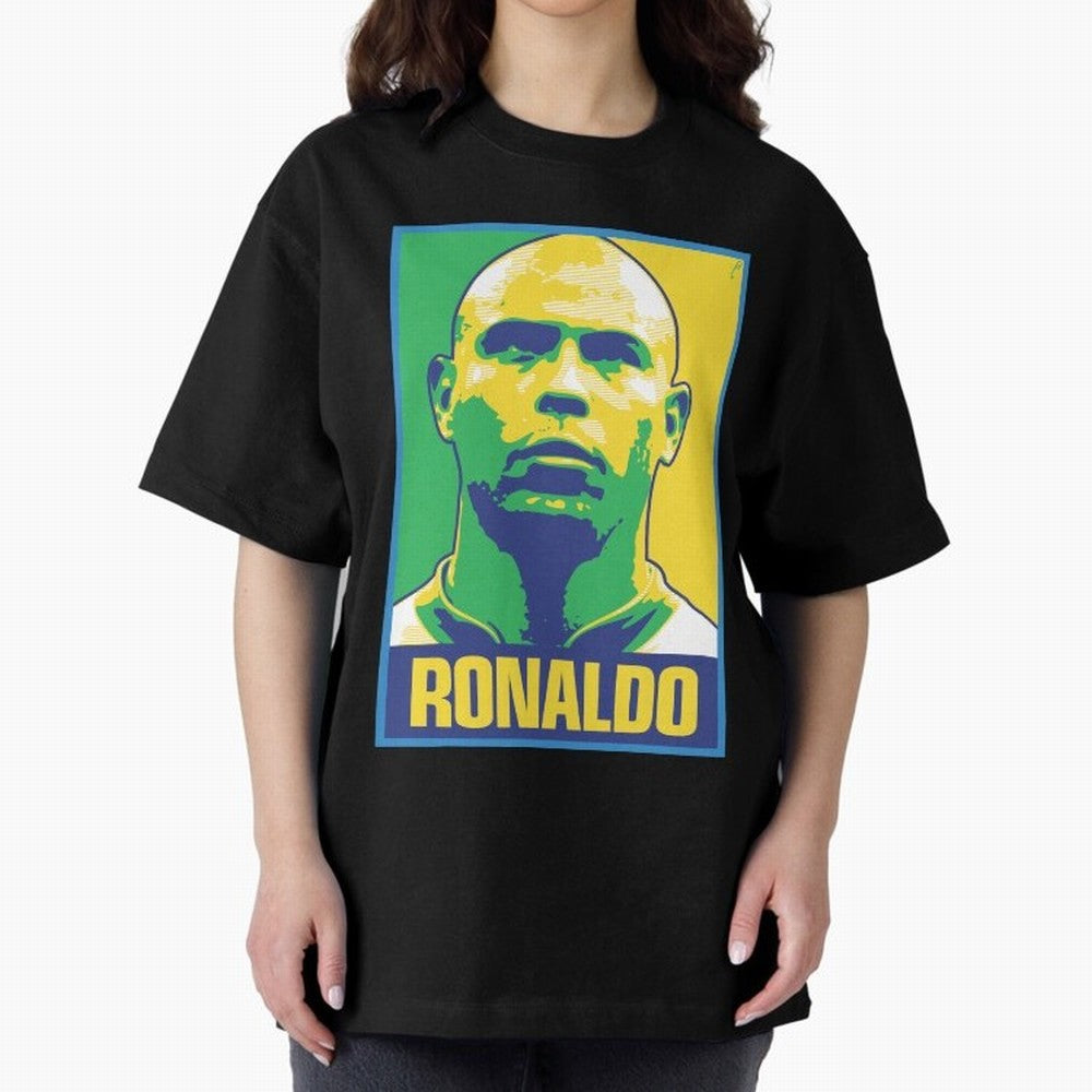 Ronaldo - BRAZIL Oversized T-Shirt Represent FIFA World Cup 2026 USA Canada Mexico Featuring Neymar, Haaland and Cristiano Ronaldo, France and Portugal Energy, Fan Favorite Moments, National Team Passion, Big Match Drama and Soccer History; Built
