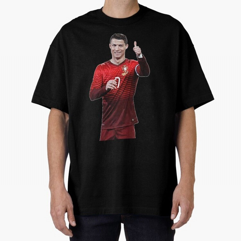 Ronaldo Thumbs Up Oversized T-Shirt Stand Proud for FIFA World Cup 2026 Group Stage Spirit, Built around Germany, CR7, Supporter Pride, Iconic Celebrations, Legendary Names and Global Match Day Energy; Perfect for Fans, Collectors, Family