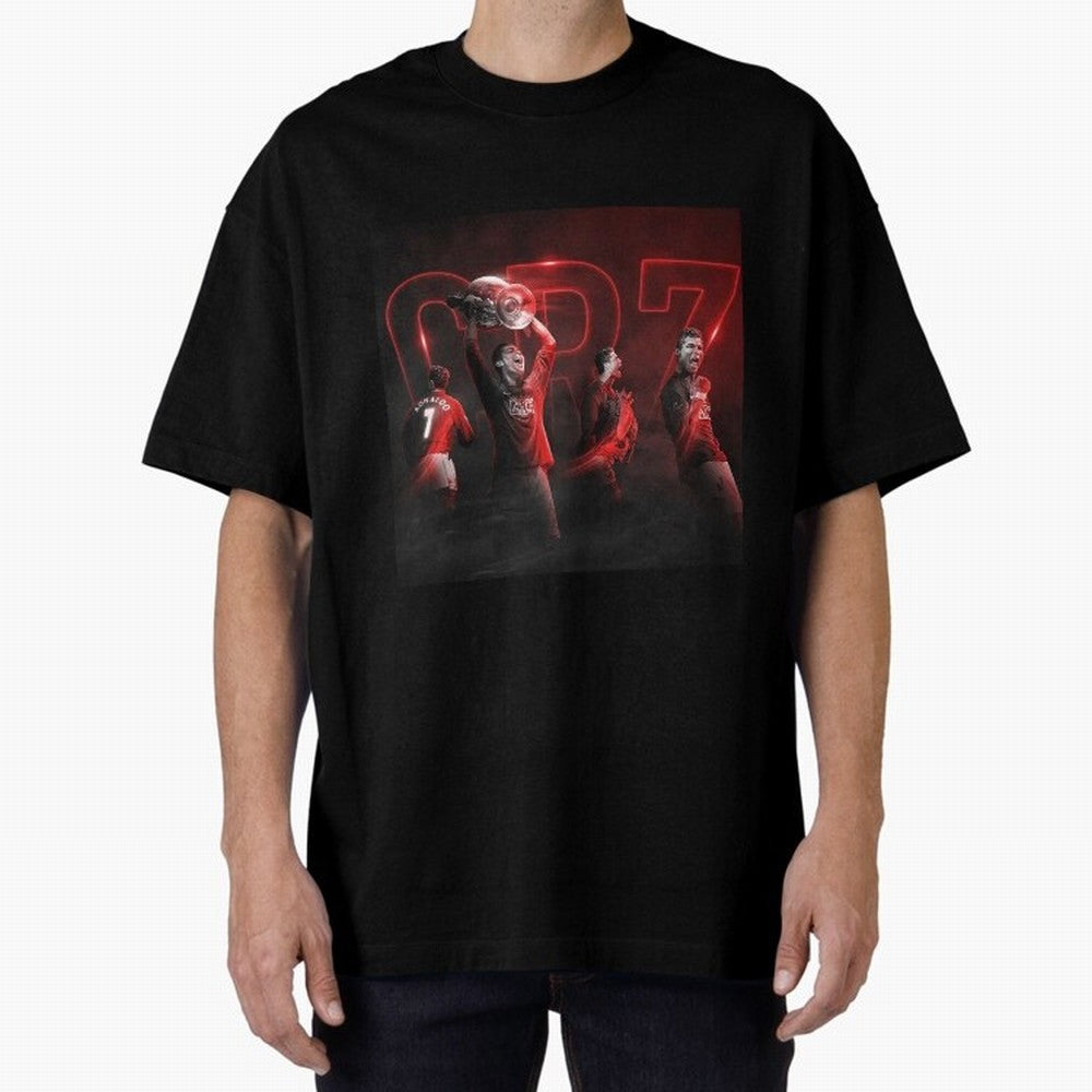 Cristiano Ronaldo in Manchester United Oversized T-Shirt Follow Every Goal of FIFA World Cup 2026 USA Canada Mexico for Fans of CR7 and England, France and Netherlands, Bringing Championship Spirit, Famous Goals, Roaring Crowds and International