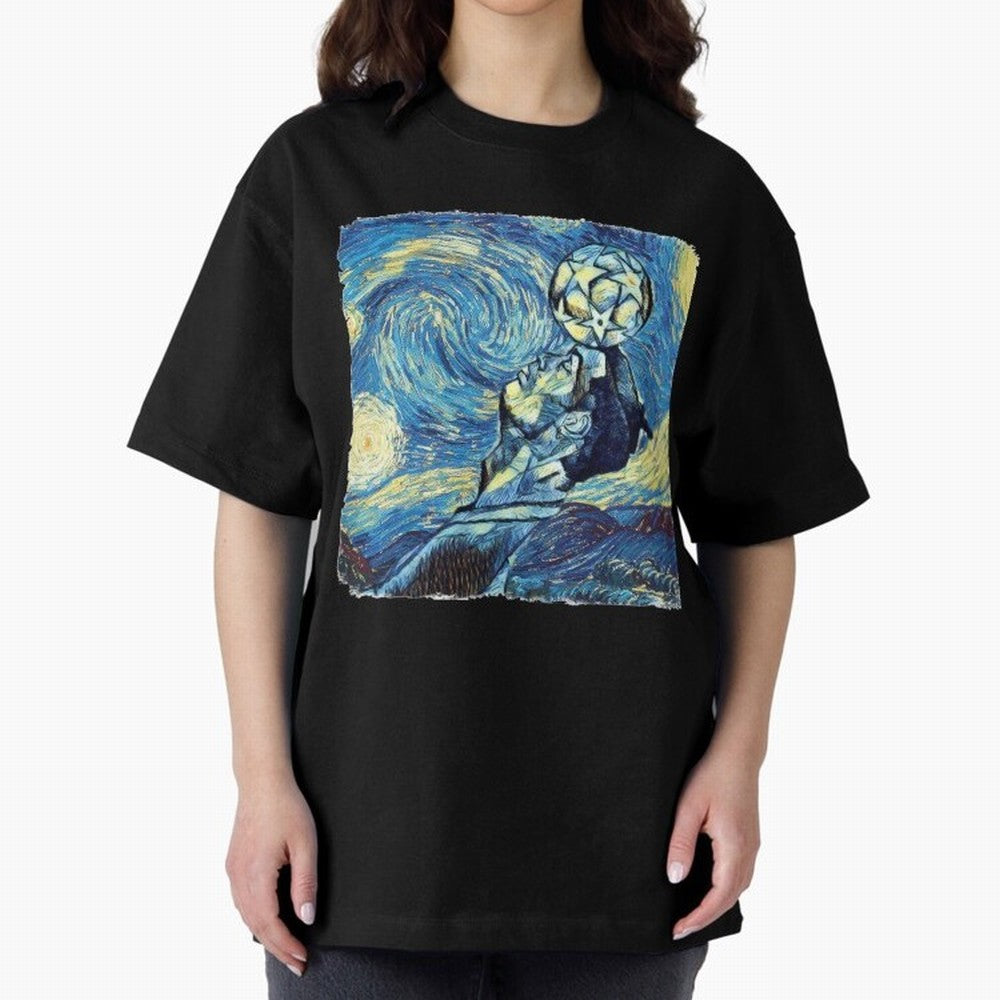 Ronaldo Ronaldo Van Gogh Style Oversized T-Shirt Make Every Kick Count in FIFA World Cup 2026 for Fans of Haaland and Mbappe and Brazil, Bringing Champion Mindset, Group Stage Buzz, Knockout Tension and Passionate Fan Culture; Created for Match Day