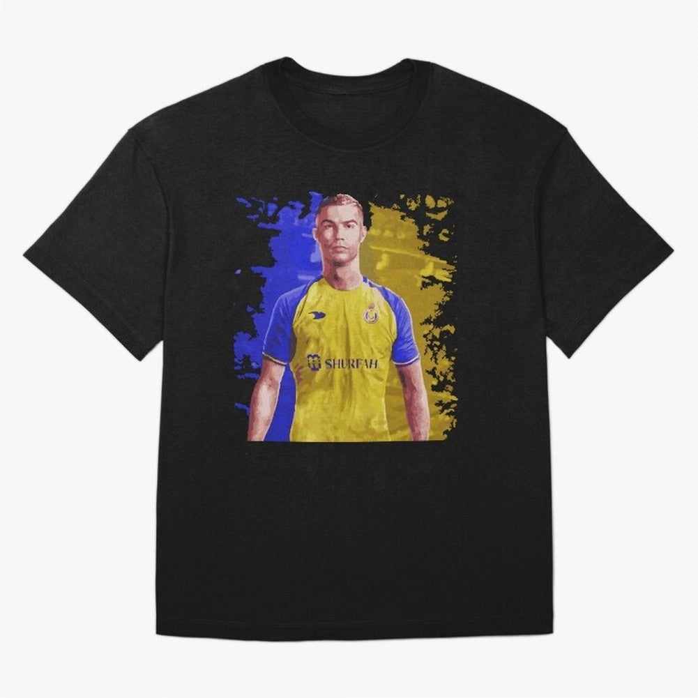 Ronaldo CR7 al nassr Oversized T-Shirt Elevate the FIFA World Cup 2026 Group Stage Journey through Messi and Cristiano Ronaldo Highlights, Spain Pride, Vintage Soccer Flavor, Modern Football Stars, National Flags and Final Night Emotion; Perfect