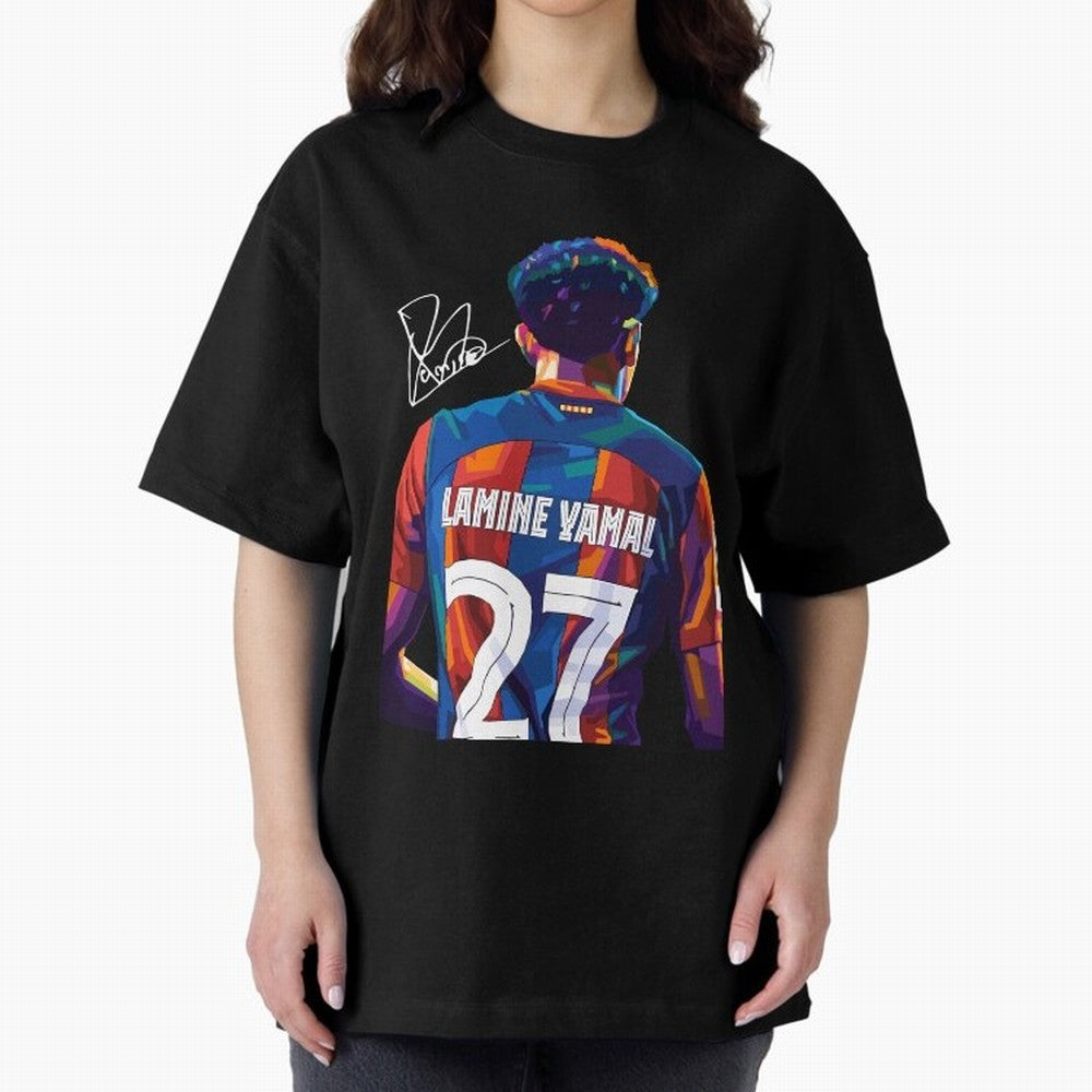 Lamine Yamal Football Player Wpap Art Oversized T-Shirt Bring a Champion Mindset to Global Football Passion for FIFA World Cup 2026, Celebrating Haaland and Mbappe, Brazil, Stadium Chants, National Pride, Trophy Dreams and Unforgettable Football