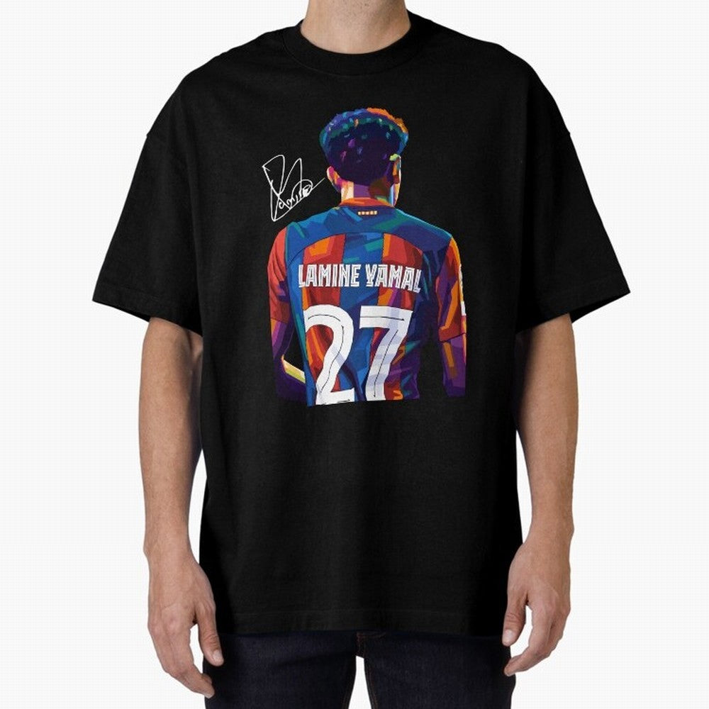 Lamine Yamal Football Player Wpap Art Oversized T-Shirt Bring a Champion Mindset to Global Football Passion for FIFA World Cup 2026, Celebrating Haaland and Mbappe, Brazil, Stadium Chants, National Pride, Trophy Dreams and Unforgettable Football