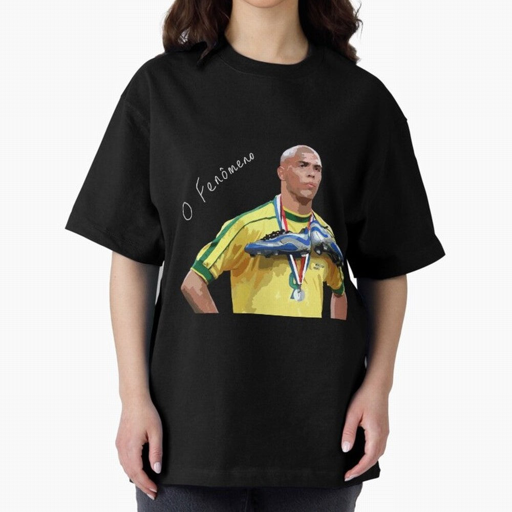 Ronaldo Il Fenomeno Oversized T-Shirt Celebrate Football Heritage in Global Football Passion for FIFA World Cup 2026 USA Canada Mexico, Celebrating Messi and Cristiano Ronaldo, Argentina, Classic Soccer Heritage, Championship Pressure, Fan Loyalty