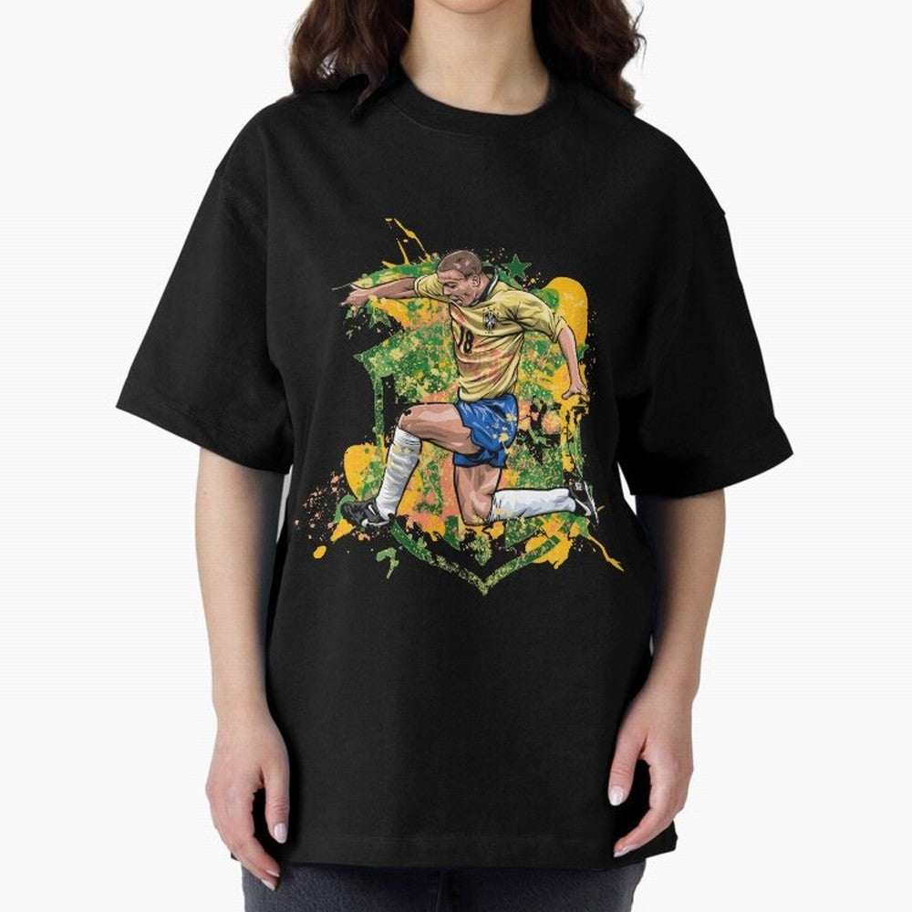 Ronaldo Nazario de Lima - Fenomeno do Brasil Oversized T-Shirt Fuel the Hype around FIFA World Cup 2026 USA Canada Mexico Connected to CR7 and Messi, Germany Energy, Worldwide Fan Energy, Dramatic Goals, Stadium Lights and Championship