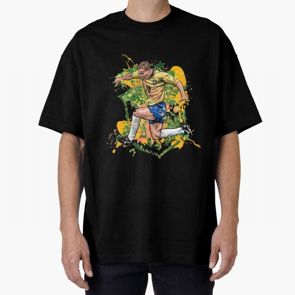 Ronaldo Nazario de Lima - Fenomeno do Brasil Oversized T-Shirt Fuel the Hype around FIFA World Cup 2026 USA Canada Mexico Connected to CR7 and Messi, Germany Energy, Worldwide Fan Energy, Dramatic Goals, Stadium Lights and Championship