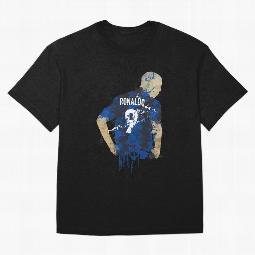Ronaldo Number 9 Art Oversized T-Shirt Remember FIFA World Cup 2026 USA Canada Mexico for Fans of Messi, CR7 and Mbappe and Argentina and Brazil, Bringing Global Supporter Spirit, Legendary Goals, National Colors and Tournament Celebration; Made