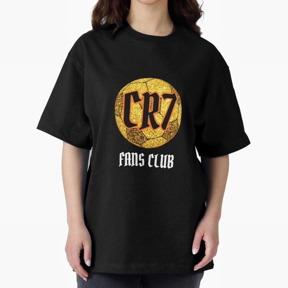 CR7 BLK 2 Oversized T-Shirt Celebrate Football Heritage in Global Football Passion for FIFA World Cup 2026 Group Stage, Celebrating Haaland, England, France and Netherlands, Championship Spirit, Famous Goals, Roaring Crowds and International