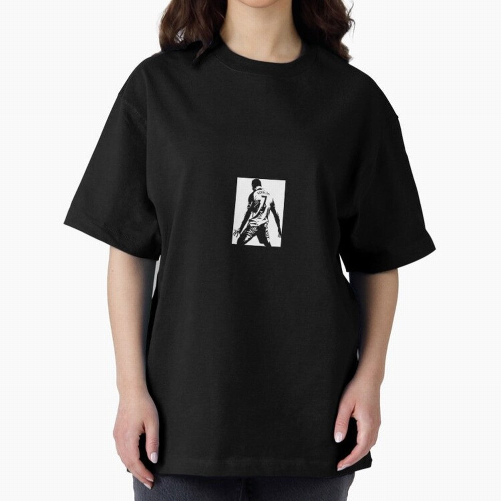 Ronaldo sticker Oversized T-Shirt Turn Football Passion into the FIFA World Cup 2026 Journey through Mbappe and Neymar Highlights, England and Germany Pride, Match Day Excitement, Supporter Culture, Golden Goals and Global Football Passion; Great