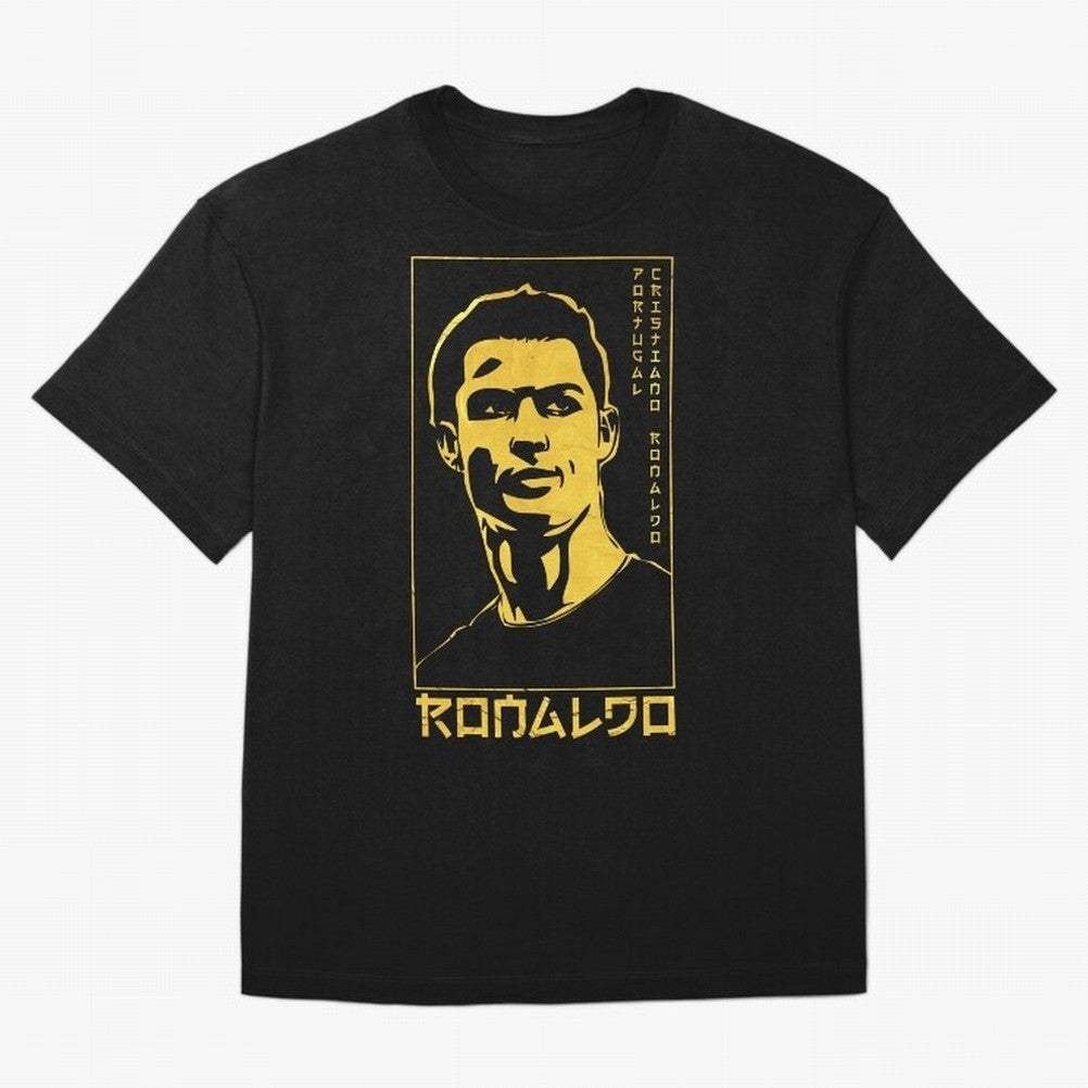 Ronaldo Golden Style Portrait art illustration Oversized T-Shirt Honor the Football Icons of FIFA World Cup 2026 USA Canada Mexico Capturing Neymar, Argentina Energy, Retro Football Energy, Iconic Rivalries, Trophy Chase Drama and Stadium