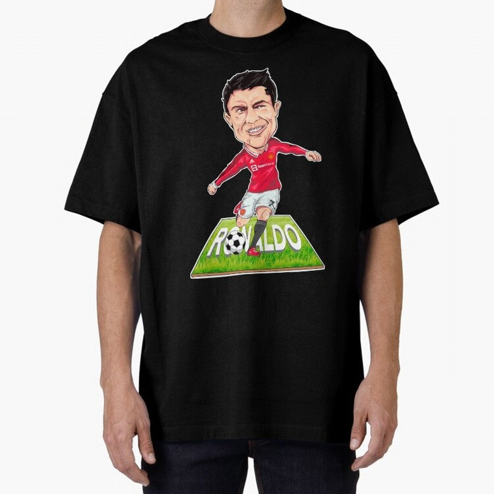 Cristiano Ronaldo Oversized T-Shirt Capture Stadium Memories from FIFA World Cup 2026 Group Stage for Fans of Messi and Netherlands, Bringing Championship Spirit, Famous Goals, Roaring Crowds and International Football Unity; Made for Collectors