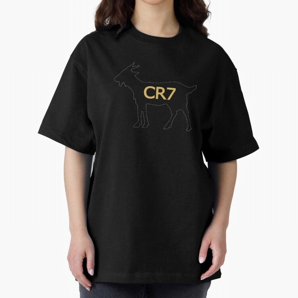 CR7 GOAT Alt Gold Oversized T-Shirt Back Your Heroes with Global Football Passion for FIFA World Cup 2026 Group Stage, Celebrating Messi and Cristiano Ronaldo, England and Germany, Stadium Chants, National Pride, Trophy Dreams and Unforgettable