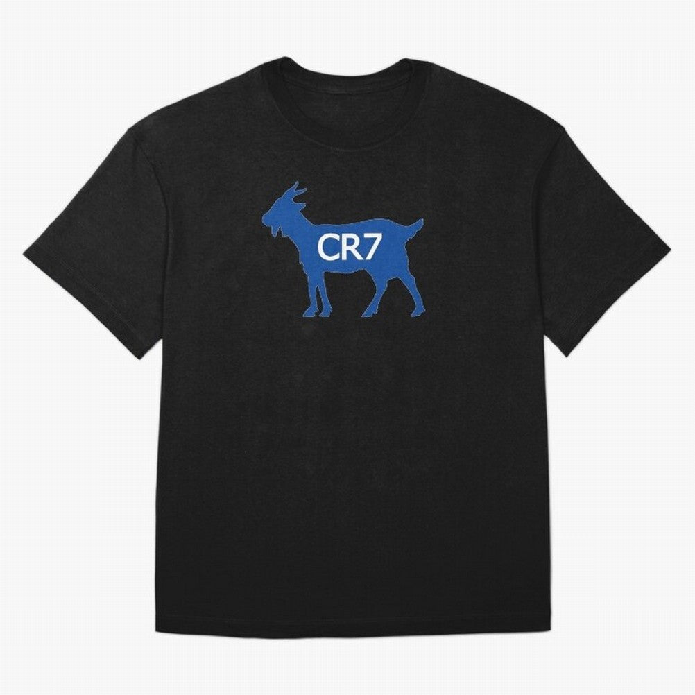 CR7 GOAT Blue Oversized T-Shirt Relive the Noise and Pride of Global Football Passion for FIFA World Cup 2026, Featuring Cristiano Ronaldo, Portugal, Vintage Soccer Flavor, Modern Football Stars, National Flags and Final Night Emotion; Perfect for