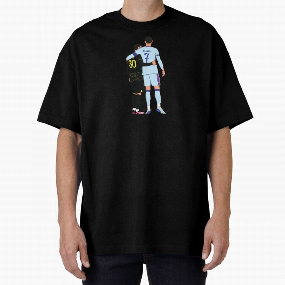 Messi and Ronaldo Reunion Illustration Oversized T-Shirt Fuel the Hype around the FIFA World Cup 2026 Group Stage Journey through Neymar, Haaland and Cristiano Ronaldo Highlights, Brazil, Portugal and Argentina Pride, Stadium Chants, National