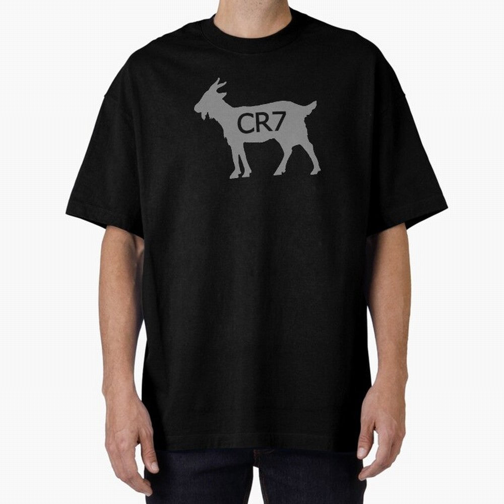 CR7 GOAT Grey 2 Oversized T-Shirt Show Passion for the Stars of FIFA World Cup 2026 Group Stage for Fans of Neymar and France, Bringing Champion Mindset, Group Stage Buzz, Knockout Tension and Passionate Fan Culture; Perfect for Supporters Who Want