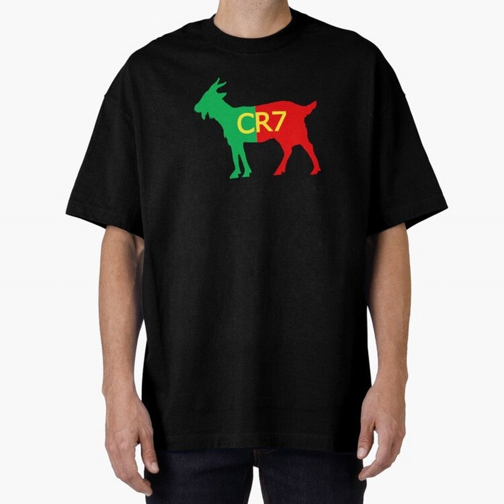 CR7 GOAT Tuga 3 Oversized T-Shirt Show Love for Legendary Goals in FIFA World Cup 2026 USA Canada Mexico Filled with Haaland and Mbappe, Brazil Energy, Football Festival Excitement, Trophy Ambitions, Country Rivalries and Star Player Buzz; Made for