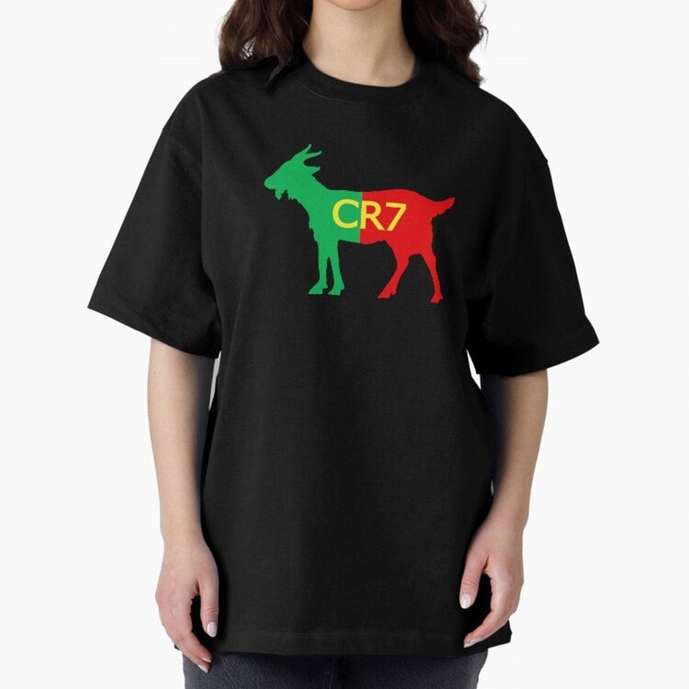 CR7 GOAT Tuga 3 Oversized T-Shirt Show Love for Legendary Goals in FIFA World Cup 2026 USA Canada Mexico Filled with Haaland and Mbappe, Brazil Energy, Football Festival Excitement, Trophy Ambitions, Country Rivalries and Star Player Buzz; Made for