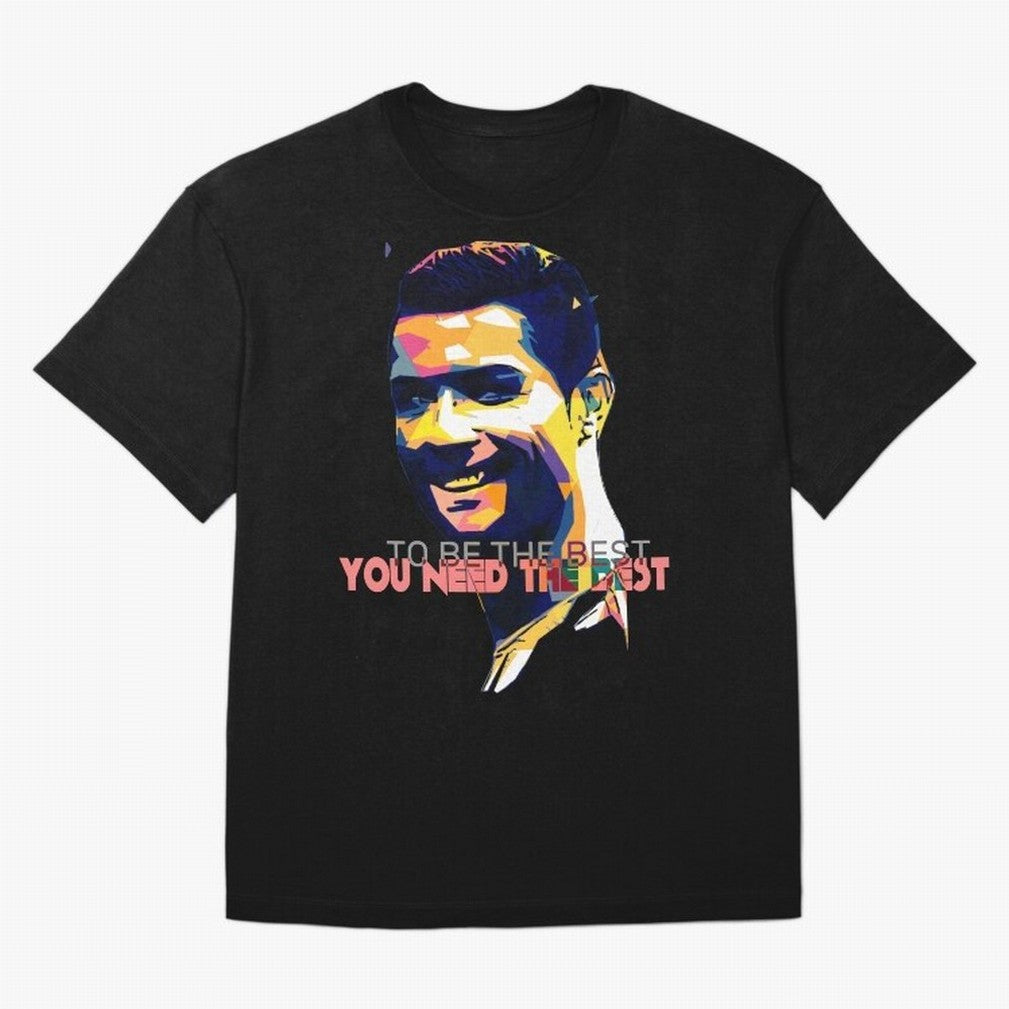 Cristiano Ronaldo To be the best, you need the best Quote Pop art Oversized T-Shirt Show Up for the Glory of FIFA World Cup 2026 Group Stage Spirit, Made for France and Portugal, Messi, Neymar and Mbappe, Championship Spirit, Famous Goals, Roaring