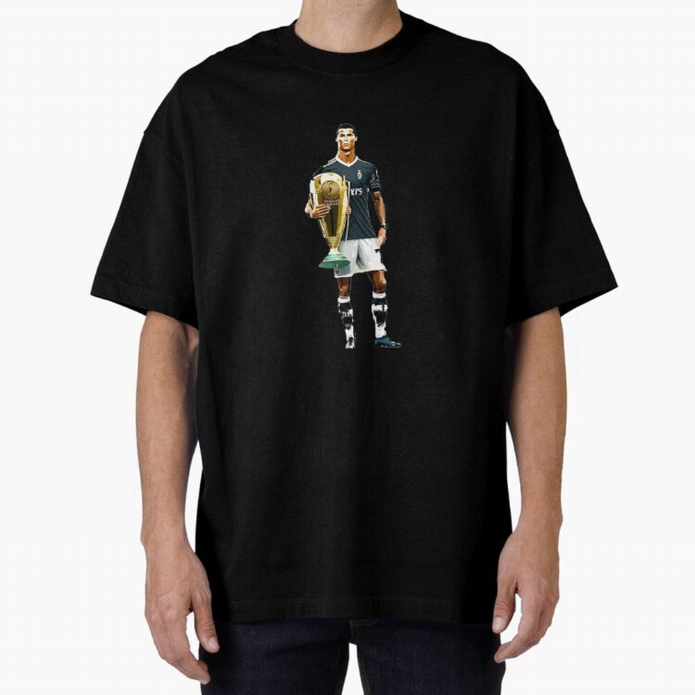 Cristiano Ronaldo CR7 Game Time Pixel Artwork Futbol Soccer Oversized T-Shirt Make Your Look Match Global Football Passion for FIFA World Cup 2026 USA Canada Mexico, Centered on Messi, Neymar and Mbappe, Argentina and Brazil, Retro Football Energy,