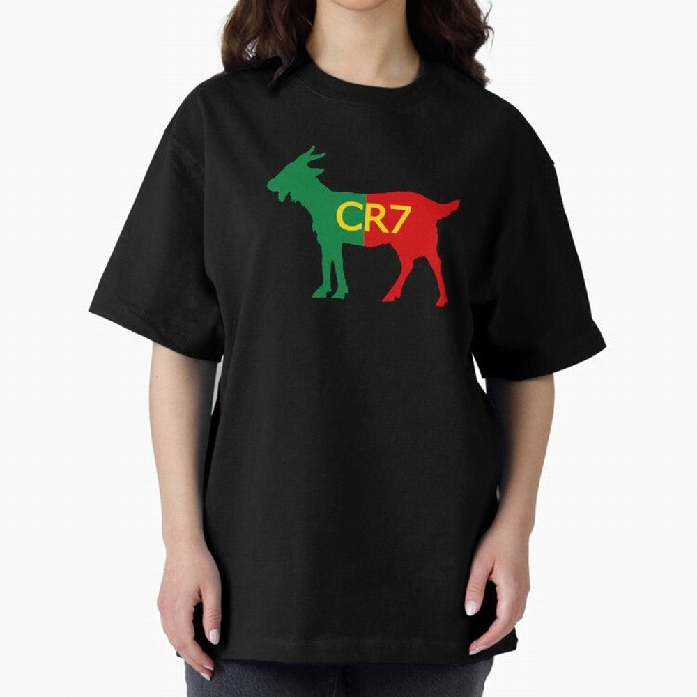 CR7 GOAT Tuga 2 Oversized T-Shirt Back Your Heroes with FIFA World Cup 2026 Inspired by Neymar, France and Portugal Energy, Retro Football Energy, Iconic Rivalries, Trophy Chase Drama and Stadium Atmosphere; Perfect for Supporters Who Want Bold