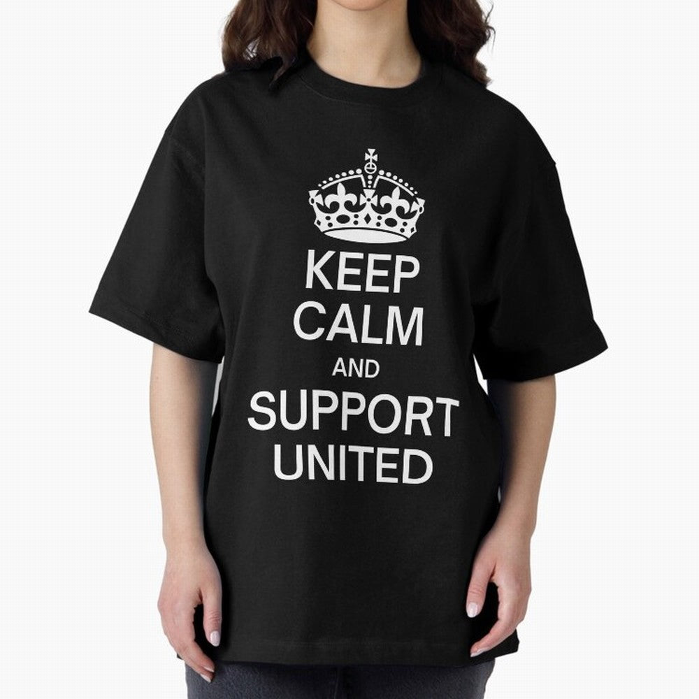 Keep Calm and Support United Oversized T-Shirt Enjoy Global Football Passion for FIFA World Cup 2026 USA Canada Mexico, Driven by Haaland, France and Portugal, Football Passion, Legendary Performances, Festival Vibes and Supporter Community; Ideal