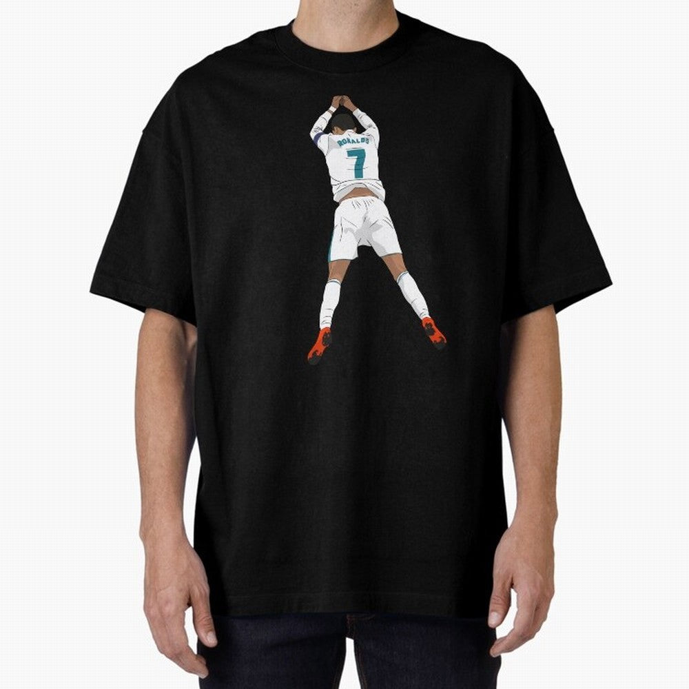 Cristiano Ronaldo Iconic Celebration Oversized T-Shirt Relive the Noise and Pride of FIFA World Cup 2026 Driven by Messi, CR7 and Mbappe, Germany Energy, Classic Soccer Heritage, Championship Pressure, Fan Loyalty and International Pride; Great for