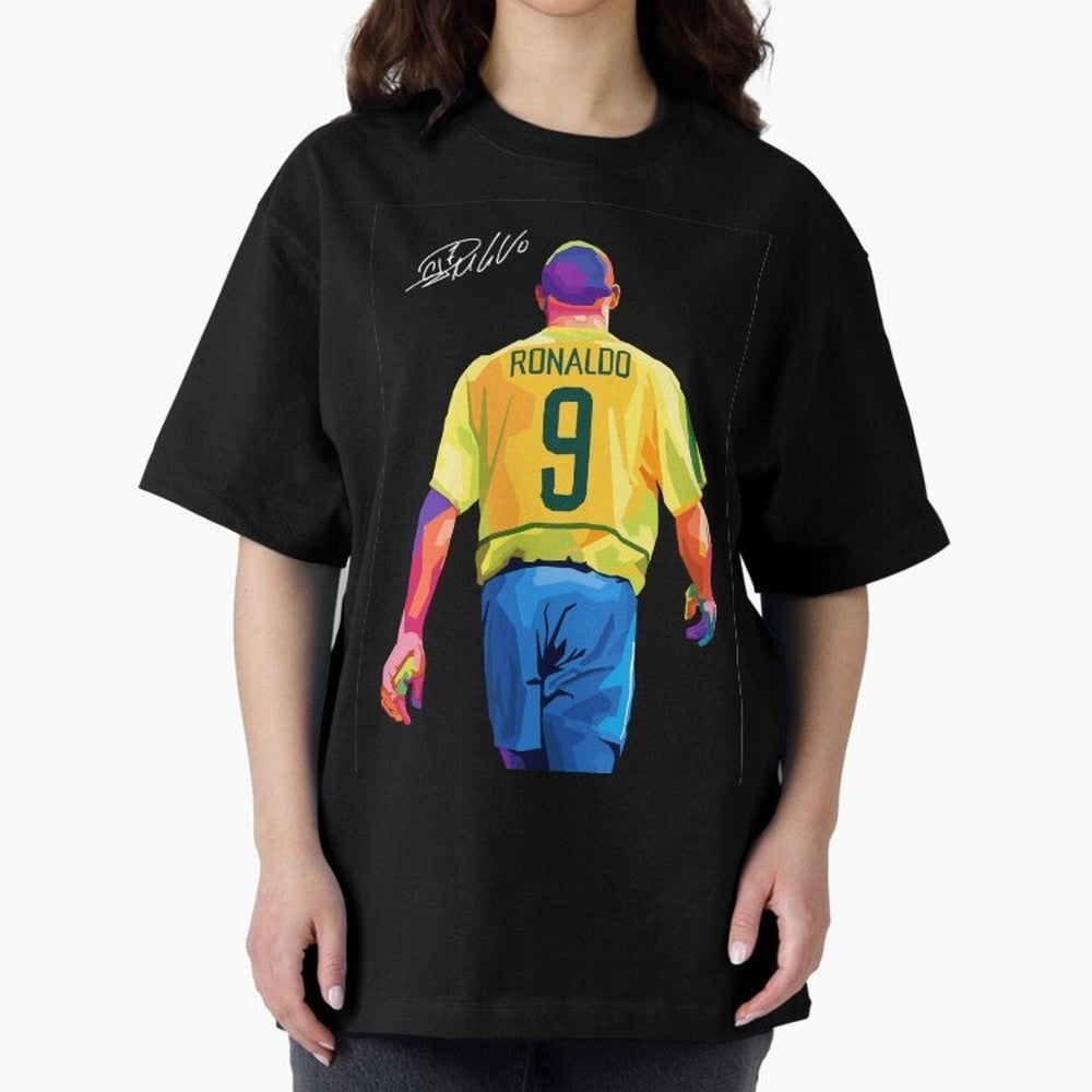 Ronaldo Nazario Oversized T-Shirt Honor the Beautiful Game during FIFA World Cup 2026 for Fans of Neymar and Brazil, Bringing Soccer Culture, Superstar Moments, National Team Dreams and Competitive Fire; Made for Collectors Who Enjoy Iconic