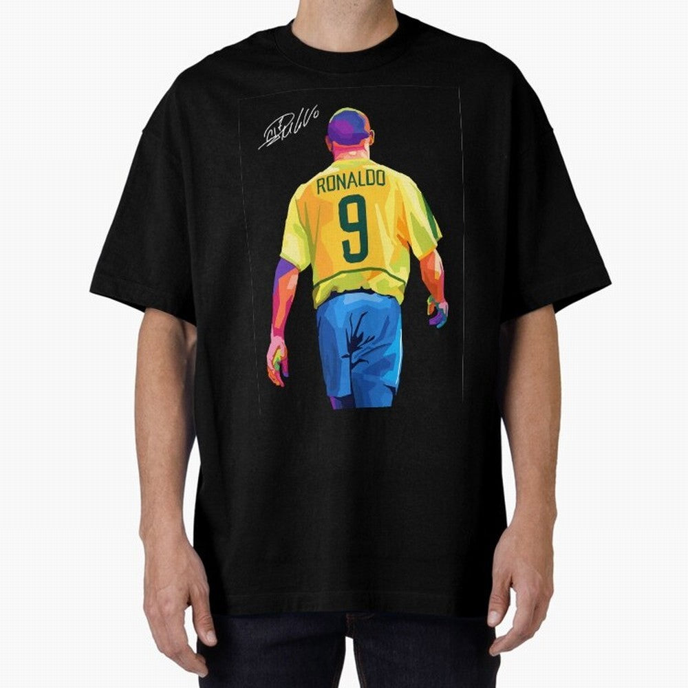 Ronaldo Nazario Oversized T-Shirt Honor the Beautiful Game during FIFA World Cup 2026 for Fans of Neymar and Brazil, Bringing Soccer Culture, Superstar Moments, National Team Dreams and Competitive Fire; Made for Collectors Who Enjoy Iconic