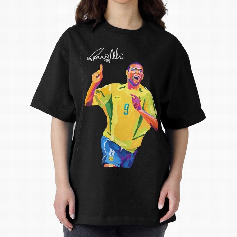 Ronaldo Nazario Pop Art Oversized T-Shirt Show Passion for the Stars of FIFA World Cup 2026 Group Stage Driven by Messi, Portugal, Spain and Germany Energy, Classic Soccer Heritage, Championship Pressure, Fan Loyalty and International Pride; Ideal