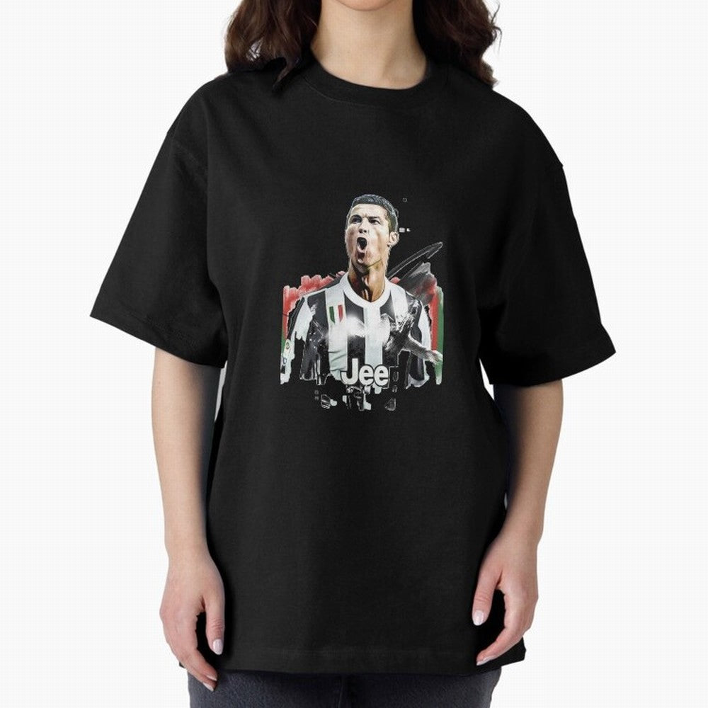 Ronaldo Oversized T-Shirt Honor Football Greatness during Global Football Passion for FIFA World Cup 2026 USA Canada Mexico, Inspired by Cristiano Ronaldo, Haaland and CR7, Portugal, Football Festival Excitement, Trophy Ambitions, Country Rivalries