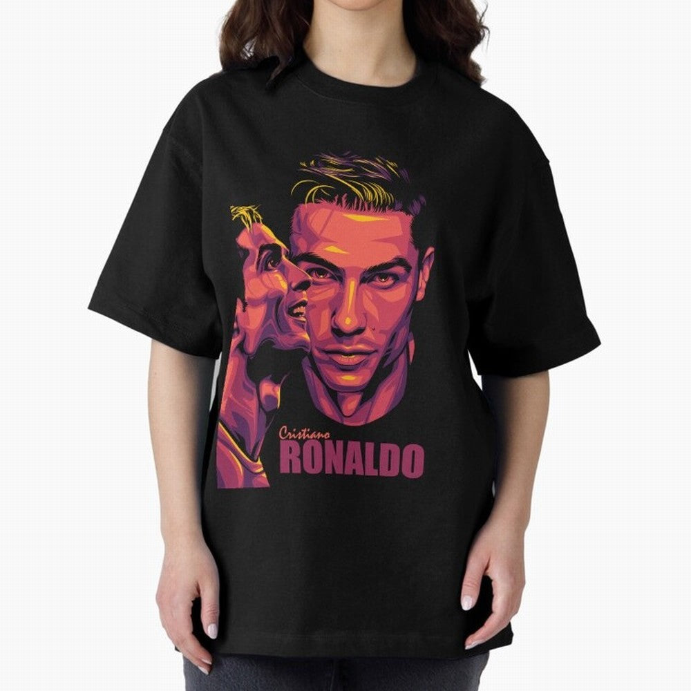 Cristiano Ronaldo Glow in the Dark Oversized T-Shirt Live the Energy of FIFA World Cup 2026 Spirit, Celebrating Spain and Netherlands, Cristiano Ronaldo, Championship Spirit, Famous Goals, Roaring Crowds and International Football Unity; Perfect