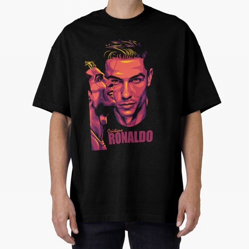 Cristiano Ronaldo Glow in the Dark Oversized T-Shirt Live the Energy of FIFA World Cup 2026 Spirit, Celebrating Spain and Netherlands, Cristiano Ronaldo, Championship Spirit, Famous Goals, Roaring Crowds and International Football Unity; Perfect