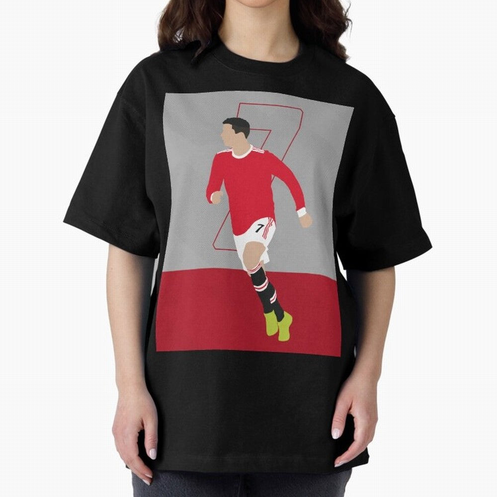 Cristiano Ronaldo 2021/22 Illustration Oversized T-Shirt Follow the Road to FIFA World Cup 2026 USA Canada Mexico Spirit, Celebrating Portugal, Cristiano Ronaldo, Haaland and CR7, Classic Soccer Heritage, Championship Pressure, Fan Loyalty and