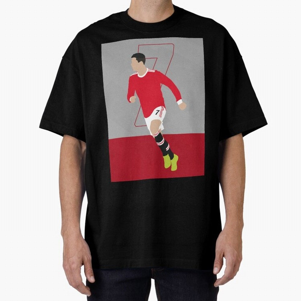 Cristiano Ronaldo 2021/22 Illustration Oversized T-Shirt Follow the Road to FIFA World Cup 2026 USA Canada Mexico Spirit, Celebrating Portugal, Cristiano Ronaldo, Haaland and CR7, Classic Soccer Heritage, Championship Pressure, Fan Loyalty and