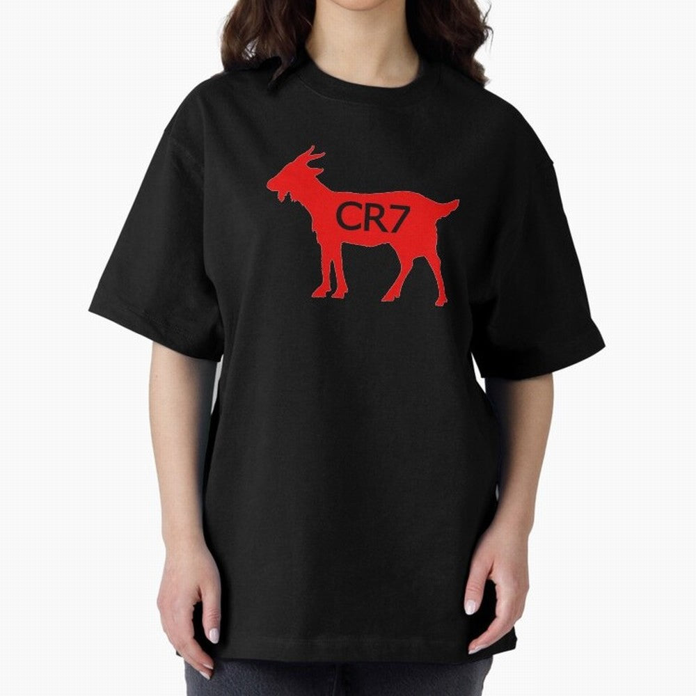 CR7 GOAT Red Oversized T-Shirt Honor Champions and Dreams in FIFA World Cup 2026 Group Stage Spirit, Celebrating Brazil, Portugal and Argentina, Mbappe and Neymar, Supporter Pride, Iconic Celebrations, Legendary Names and Global Match Day Energy;